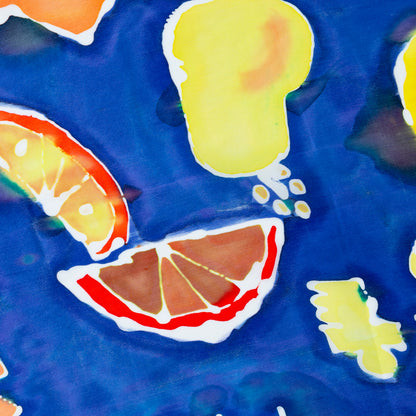 Hand-Painted Fruity Scarf