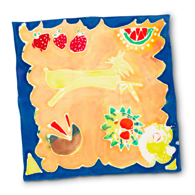 Hand-Painted Fruity Scarf