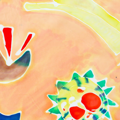 Hand-Painted Fruity Scarf