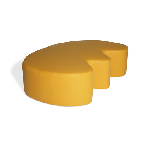 Yellow Leather ‘E’ Stuffed Bench