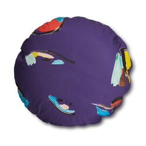 Purple Pod Circle Pillow