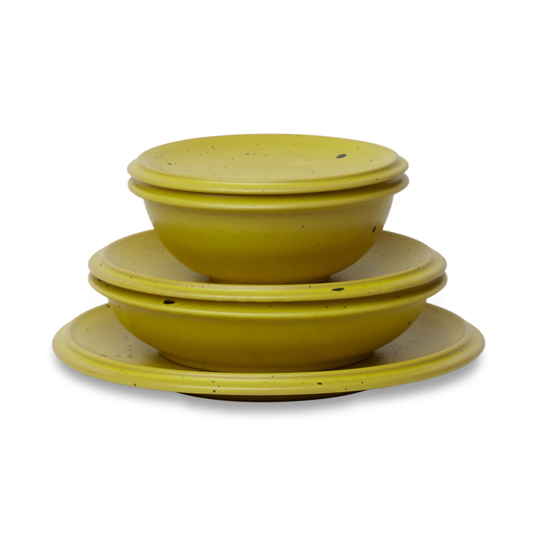 Saturn Dinnerware Saffron Speckle Satin