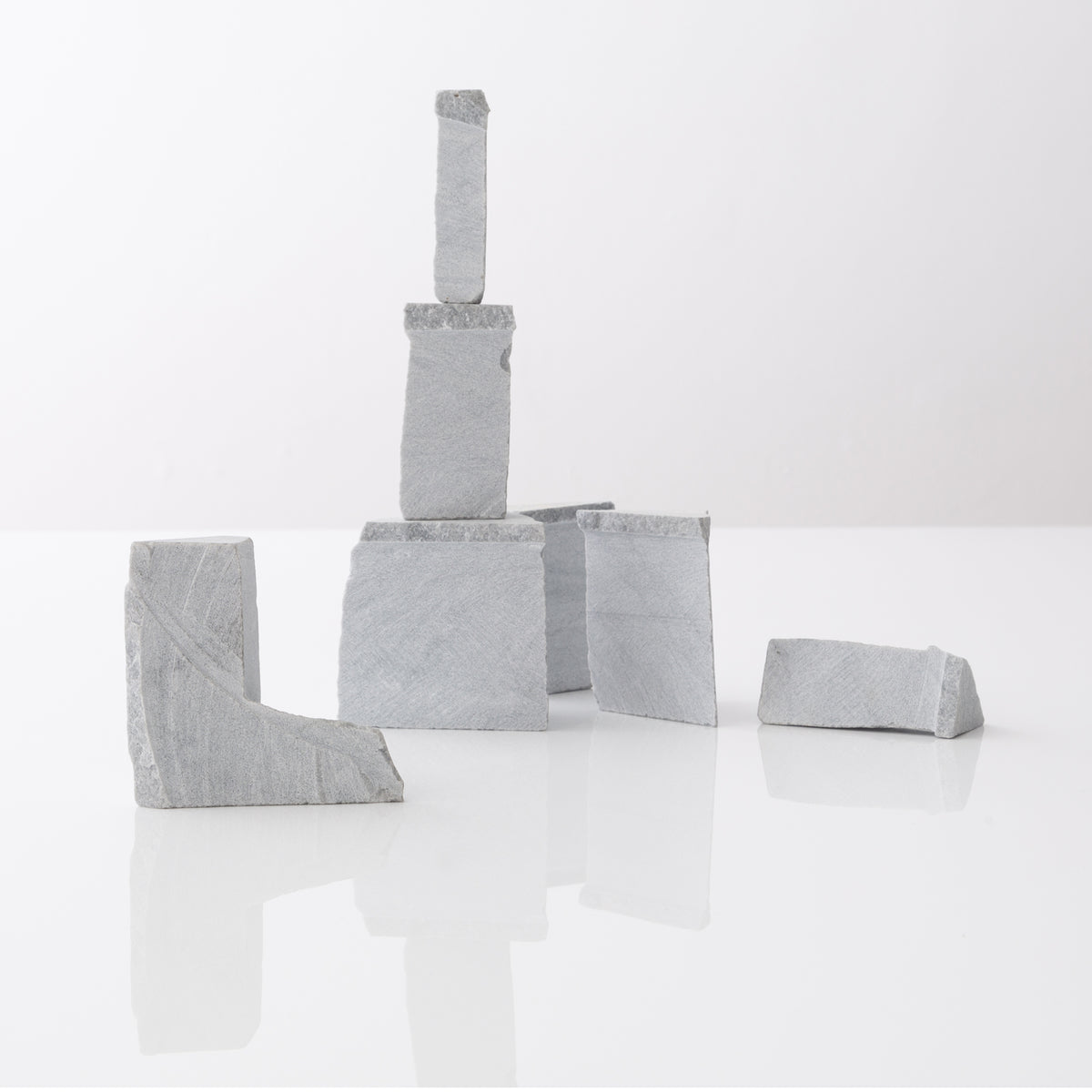 Unknown Everyday Village : Triangle Towers Marble Sculpture