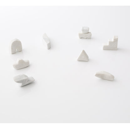 Unknown Everyday Village : Elemental Shapes In Statuario 1, Marble Sculpture