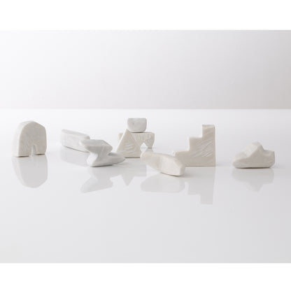 Unknown Everyday Village : Elemental Shapes In Statuario 1, Marble Sculpture