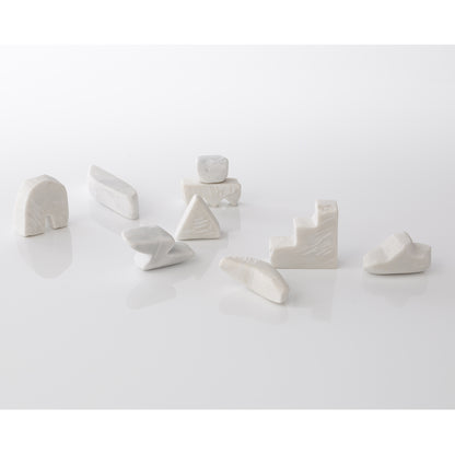 Unknown Everyday Village : Elemental Shapes In Statuario 1, Marble Sculpture