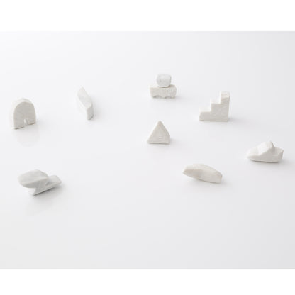 Unknown Everyday Village : Elemental Shapes In Statuario 1, Marble Sculpture
