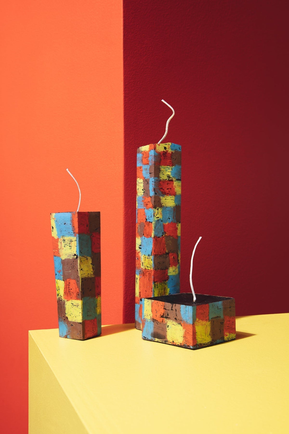 Tall Orange Stack Candle by Crying Clover
