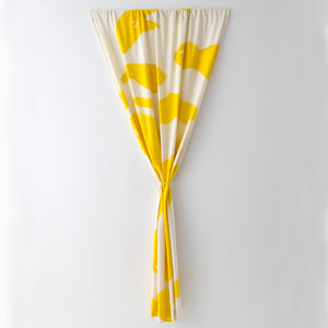 Silk Noil Single Hue Hand-Painted Amoeba Curtains Fabric Yardage, Yellow