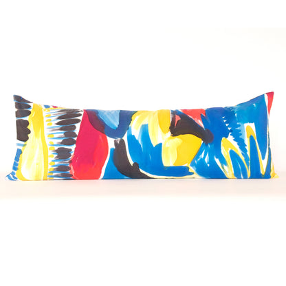 Hand-Painted Parrot Silk Charmeuse Snake Pillow