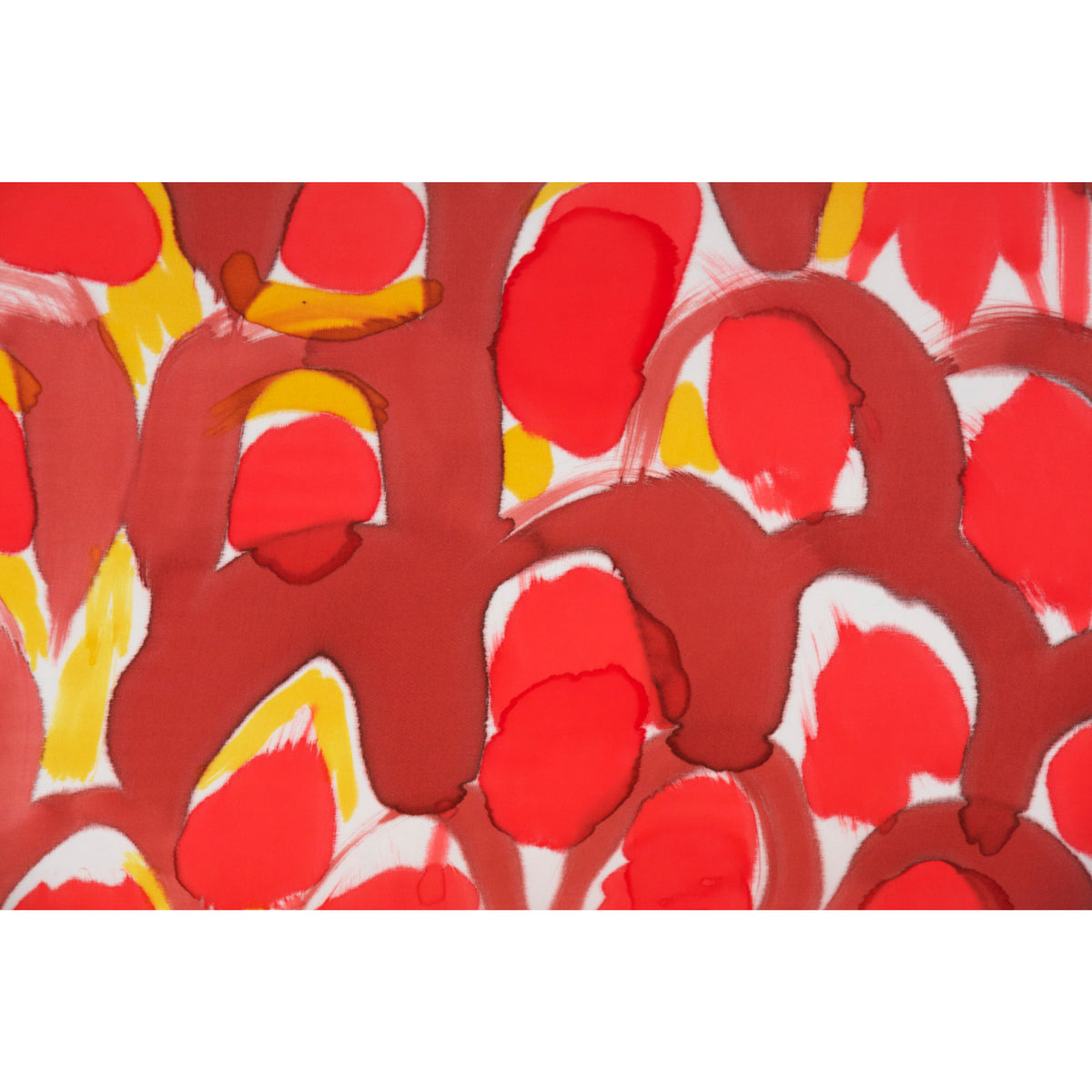 Hand-Painted Silk Charmeuse Red Scales Lumbar Pillow